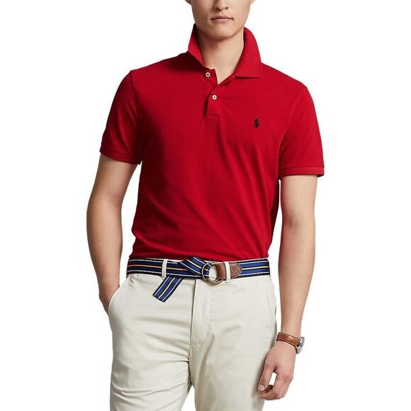 Polo Ralph Lauren Mens Polo Shirt Medium Red Custom Fit Performance Golf Preppy - Picture 2 of 9
